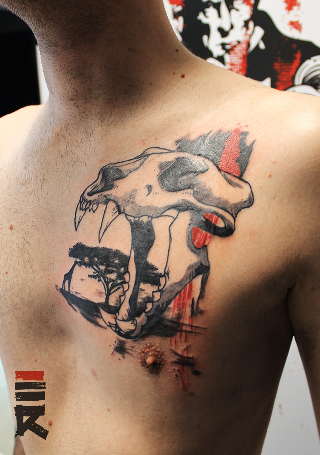 183-trash-polka-lion-skull-africa-enhancer-tattoo-trnava